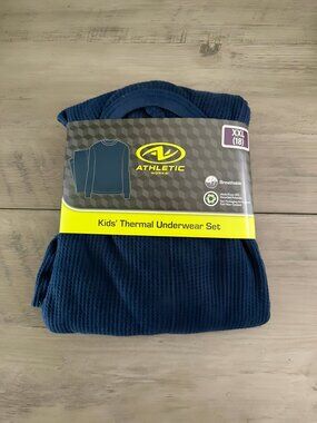 NEW 2Pc 18  (XXL) Boys Navy Thermal Underwear Set-Waffle Knit